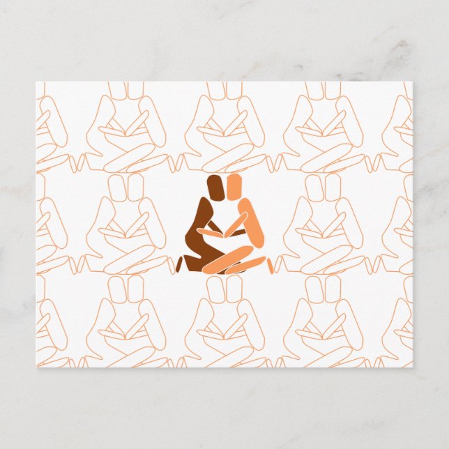 Carte Postale Abstrait Amour brun et contour bronzé (Devant)