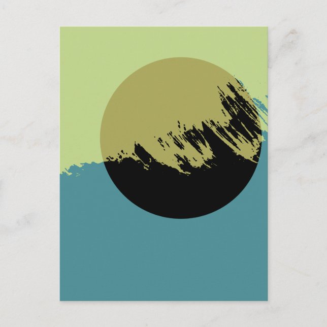Carte Postale Abstrait Art moderne Cercle foncé (Devant)