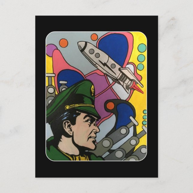 Carte Postale Abstrait Atomique le Capitaine de la Fusée peintur (Devant)