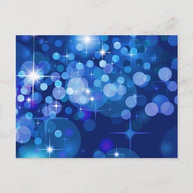 Carte Postale Abstrait Bokeh Stars Arrière - plan ROYAL BLUE CIR (Devant)