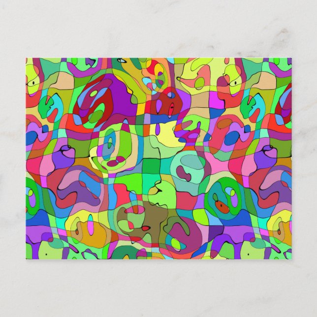 carte postale abstrait coloré (Devant)
