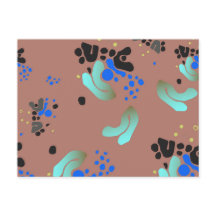 Carte Postale Abstrait coloré Blobs amusant