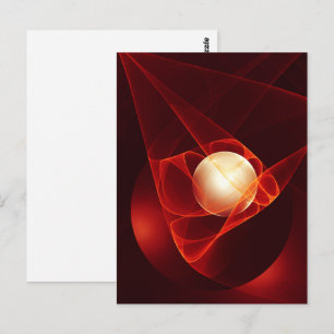Carte Postale Abstrait Crème rouge moderne Imaginaire Fractal Ar