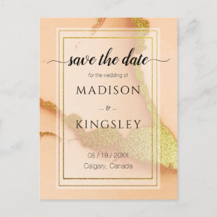 Carte Postale Abstrait de corail moderne 💡 Mariage d'huile d'en