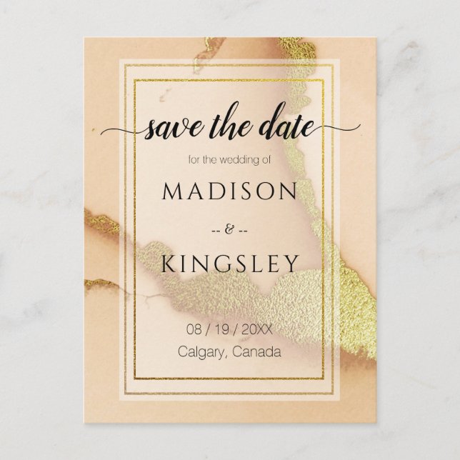 Carte Postale Abstrait de corail moderne 💡 Mariage d'huile d'en (Devant)