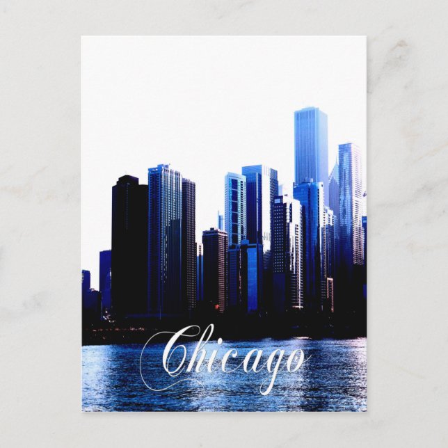 Carte Postale Abstrait des effets de Downtown Chicago (Devant)