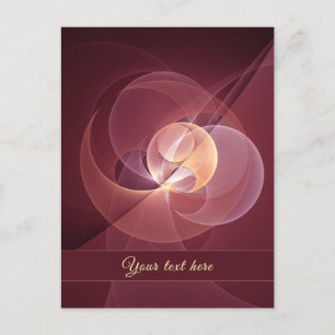 Carte Postale Abstrait Elégant Vin Moderne Rouge Fractal Art Tex