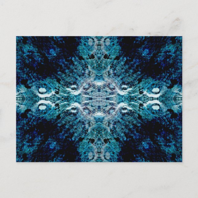 Carte Postale Abstrait en bleu et Turquoise. Des bords doux. (Devant)