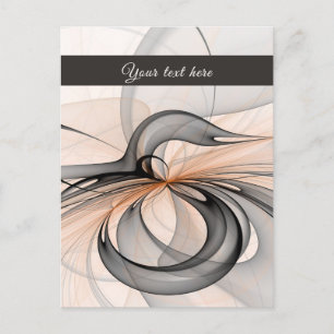 Carte Postale Abstrait gris foncé Sienne Art moderne fractal Tex