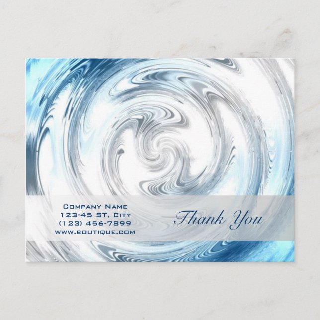 Carte Postale abstrait moderne aqua bleu ripple plomber (Devant)