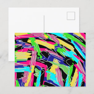 Carte Postale Abstrait moderne aux couleurs arc-en-ciel