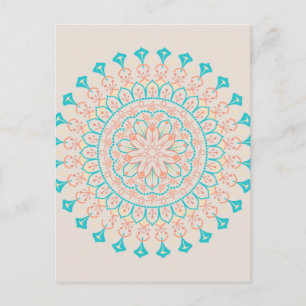 Carte Postale Abstrait Pastel Colors Mandala