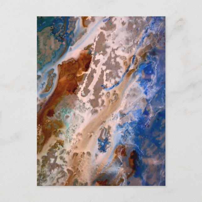 Carte Postale Abstrait plage de sable motif motif en mousse d'ea (Devant)