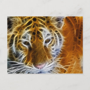 Carte Postale Abstrait tigre portrait art fractal