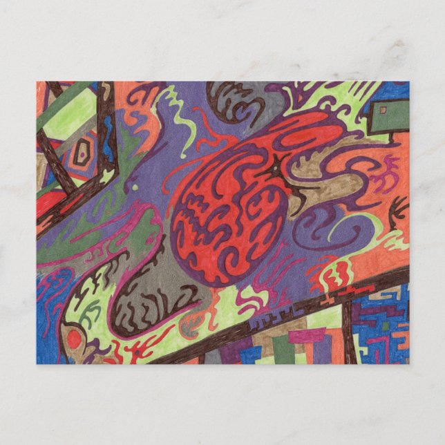 Carte Postale abstrait "Voir depuis le vaisseau spatial" (Devant)