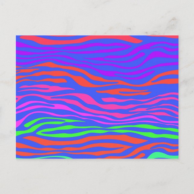 Carte Postale Abstrait Zèbre coloré (Devant)