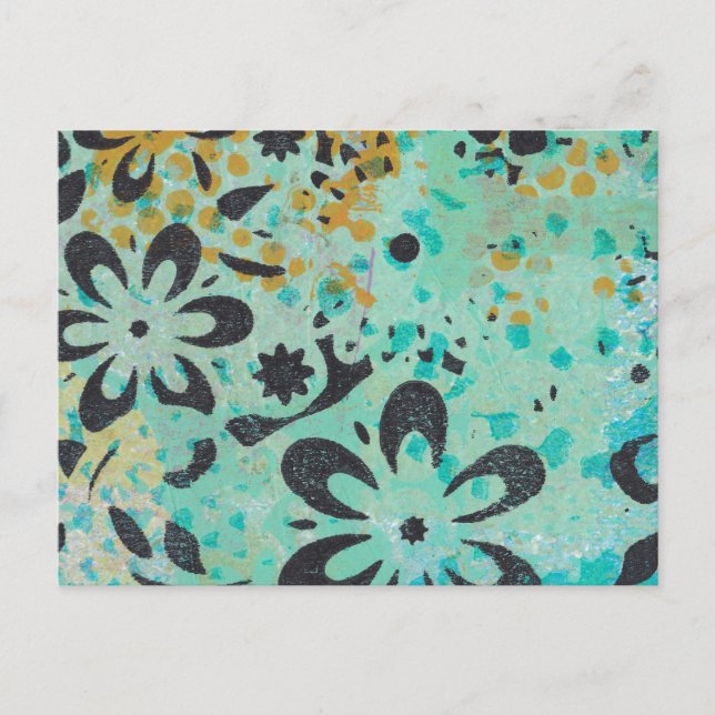 Carte postale abstraite bleue et jaune (Devant)