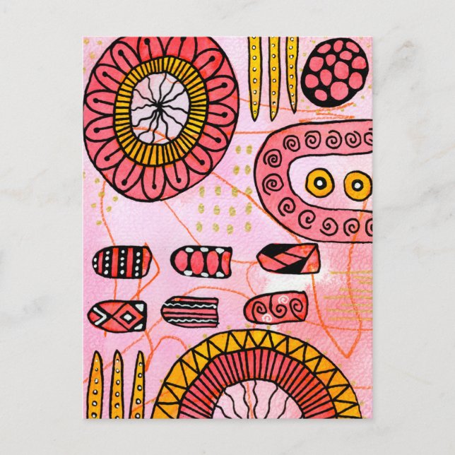 Carte postale abstraite corail orange (Devant)
