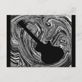 Carte postale Abstraite de guitare, noir et blanc