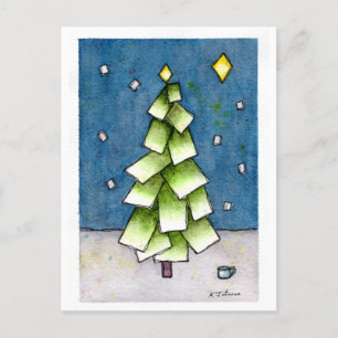 Carte postale Abstraite de Noël Arbre