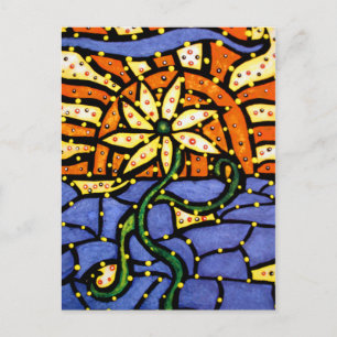Carte Postale Abstraite Fleur Au Coucher Du Soleil