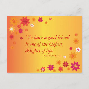 Carte postale Abstraite Orange Fleurs Friendshp