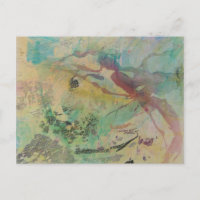 Carte postale abstraite peinture art acrylique car