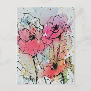 Carte postale Abstraite Pink Poppies