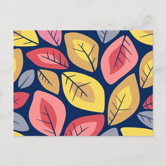 Carte Postale Abstraits Feuilles de couleur nature (Devant)