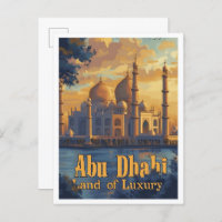 Abu Dhabi EAU Illustration de voyage d'art Vintage