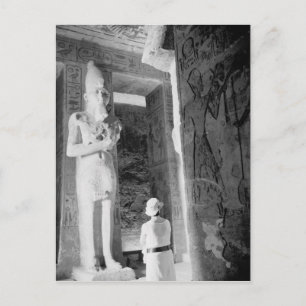 Carte Postale Abu Simbel Égypte, Touriste à l'intérieur du Templ