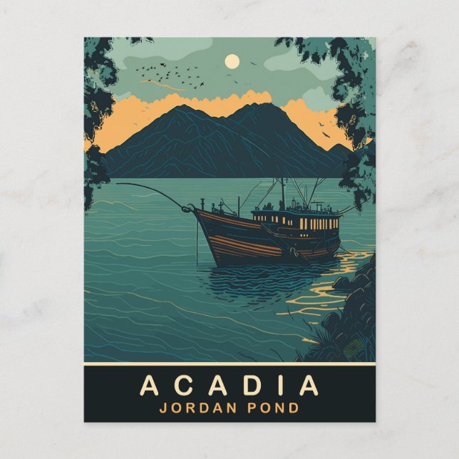 Carte Postale Acadie, étang de Jordan, Voyage (Devant)
