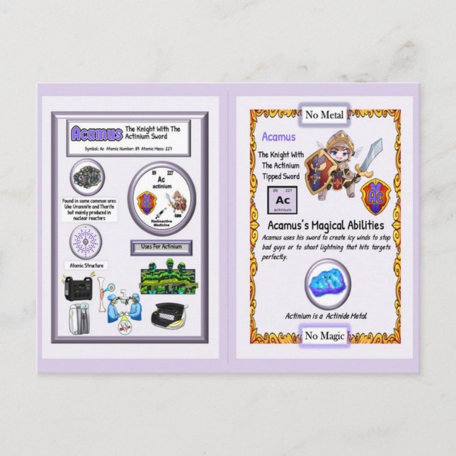 Carte Postale Acamus - Chevalier Actinium épée (Devant)
