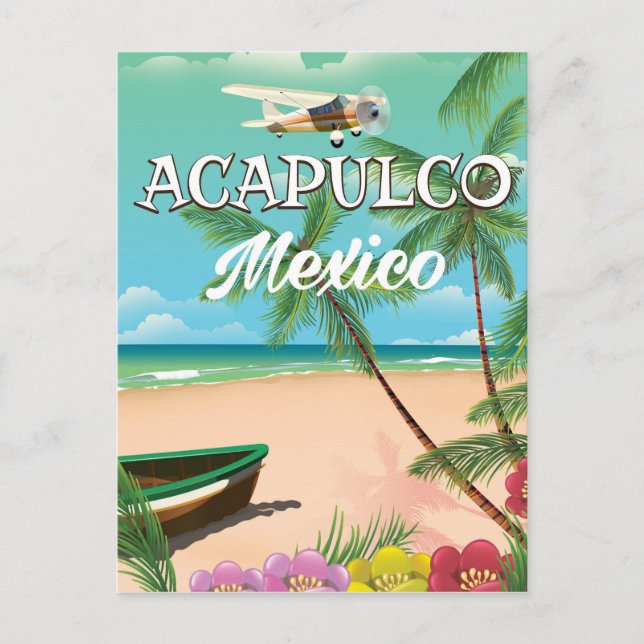 Carte Postale Acapulco Mexique Affiche de voyage Vintage (Devant)