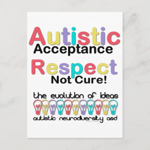 Carte Postale Acceptation de l'autisme, respect, pas de remède