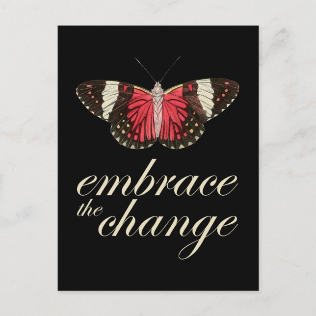 Carte Postale Accepter le changement rose (Devant)