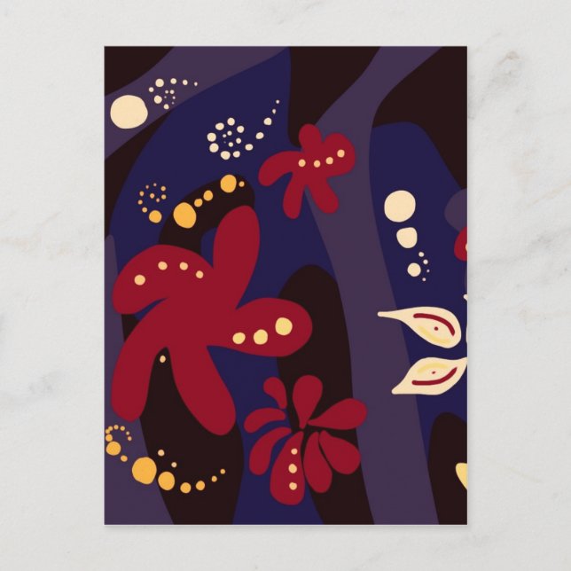 Carte Postale Accessoires Motifs tendance, violet noir abstrait (Devant)