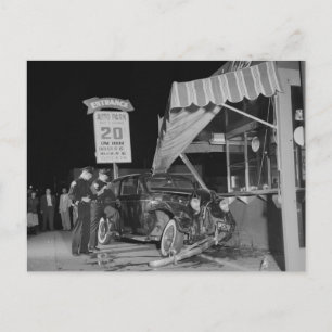 Carte Postale Accident de la traite, Los Angeles 1951 Vintage
