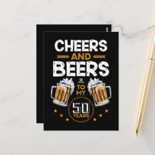 Carte Postale Acclamations et bières pour mes 50 ans