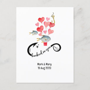 Carte Postale Accompagné sur vous les amateurs de pêche Mariage 