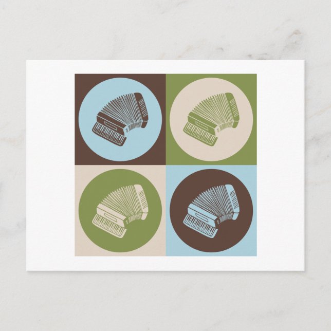 Carte Postale Accordéon d'art pop (Devant)