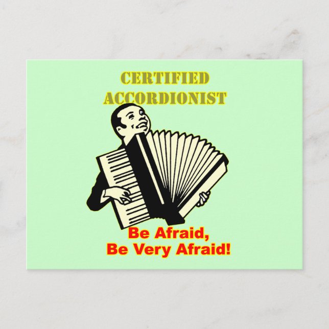 Carte Postale Accordéoniste certifié (Devant)