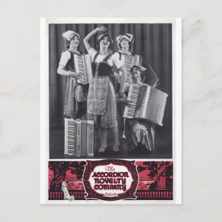 Carte Postale Accordion Girls Vintage Ad