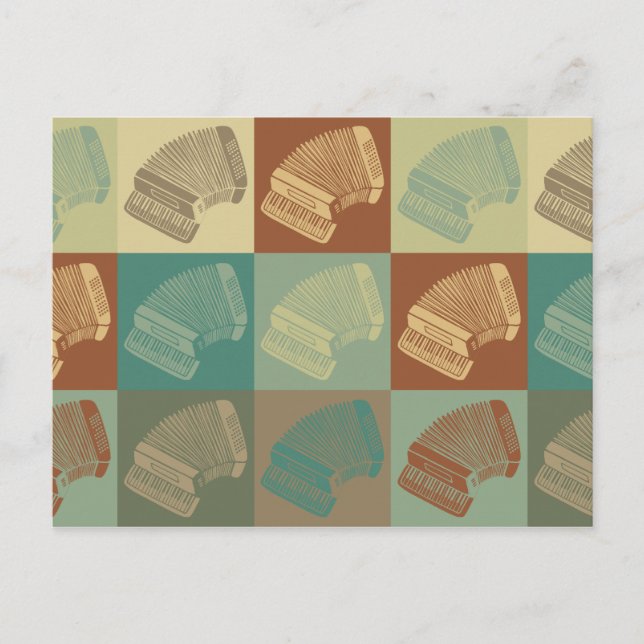 Carte Postale Accordion Pop Art (Devant)