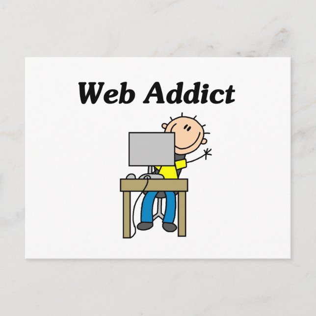 Carte Postale Accro du Web (Devant)