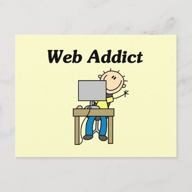 Carte Postale Accro du Web (Devant)