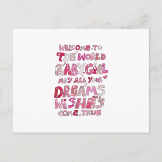 Carte Postale Accueil au bébé du monde (Devant)
