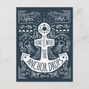 Carte Postale Accueil C'Est Là Que L'Ancre Baisse