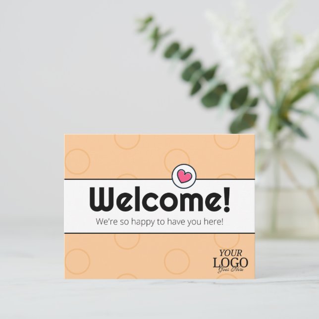 Carte Postale Accueil d'entreprise simple et élégant (Debout devant)