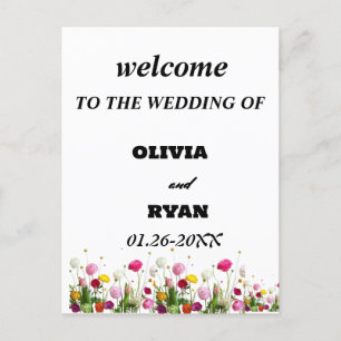 Carte Postale accueil élégant à notre panneau mariage